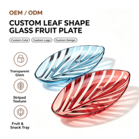 Bladsvormige plastic oplaadbare fruit schaal - duurzaam, grote capaciteit, minimalistisch & licht luxe design voor thuisdecoratie, geschikt voor serveren (OEN/ODN)