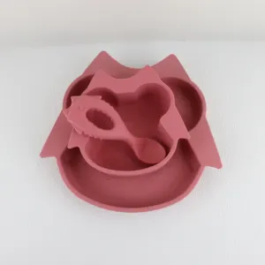 NEW baby silicone Bowl with owl shape design bpa free food grade many colors option baby feeding silicone bowls