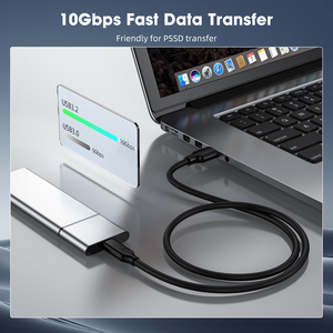 USB 3.2 Gen2ชนิด A ไปยัง Type C สายเคเบิล10Gbps 3A 60W ชาร์จข้อมูลได้อย่างรวดเร็ว0.3M 0.5M 1M 2M 3M - Product Image 4