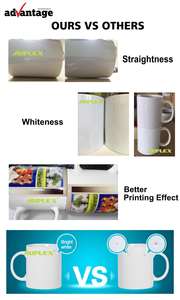 Tasses imprimées en céramique de Sublimation revêtue 11oz blanc minimaliste tasses à café personnalisées en porcelaine Logo personnalisé tasses à café en porcelaine - Product Image 5