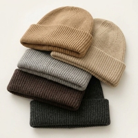 Casquettes d'hiver personnalisées avec logo brodé 3D, bonnets en laine mérinos tricotée de haute qualité