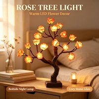 Lampe LED en forme de rose, veilleuse décorative, lampe de table esthétique pour chambre à coucher, chevet, mariage, Saint-Valentin