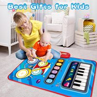 MILI 2-in-1 Kid Music Instrument Educational Toys Piano Keyboard Jazz Drum Dance Floor Blanket Children Musical Play Mat