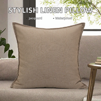 Housse de coussin carrée en lin jacquard pour la décoration de salon
