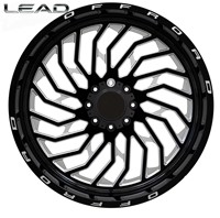Jantes tout-terrain en aluminium forgé LEAD 20 22 24 pouces, noir mat, à déport profond, avec beadlock, PCD 6x135 6x139.7 pour F150 Silverado Tundra