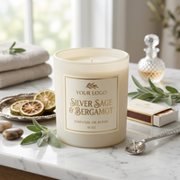 Étiquettes personnalisées pour pots de bougies, rouleaux d'étiquettes autocollantes imperméables, logo privé en feuille d'or de luxe, étiquettes en rouleau pour l'emballage des bougies parfumées