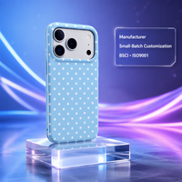 Coque magnétique intégrale à pois en PU avec découpes latérales pour iPhone 15 Pro/16 Pro/17/18 Pro Max – Étui de protection urbain