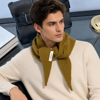 Écharpe triangulaire en laine pure tricotée, châle chaud et doux pour femme, élégant foulard d'hiver, accessoire polyvalent pour tenue