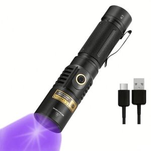 Wosen <span class=keywords><strong>15W</strong></span> UV Đèn Pin 365nm UV LED Hợp Kim Nhôm Huỳnh Quang Detector Xách Tay Có Thể Sạc Lại UV <span class=keywords><strong>Torch</strong></span> Ánh Sáng - Product Image 1