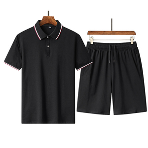 Conjunto de Camiseta Polo Deportiva Casual de Verano para Hombre, Pantalones Cortos de Manga Corta, Tela de Satén de Poliéster/Algodón de Secado Rápido, Opción de Logotipo Personalizado - Product Image 1