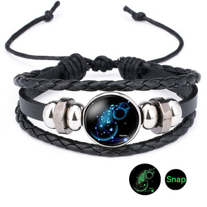 Cuerda <span class=keywords><strong>de</strong></span> cuero PU <span class=keywords><strong>Horóscopo</strong></span> luminoso Pulsera Joyería <span class=keywords><strong>de</strong></span> moda Astrología <span class=keywords><strong>Chino</strong></span> 12 Signo del zodiaco Pulseras - Product Image 2
