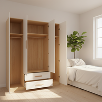 Armoire de chambre économique pour location avec placards sur mesure et rangement intégré