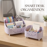 Boîte de rangement de bureau WONFUN à compartiments couverts, simple couche, pour dortoir étudiant, organiseur de cosmétiques