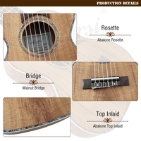 Ukulélé électrique Koa Guitarlele 28 pouces Guitare 6 cordes OEM ODM grand stock de marque personnalisée Aiersi