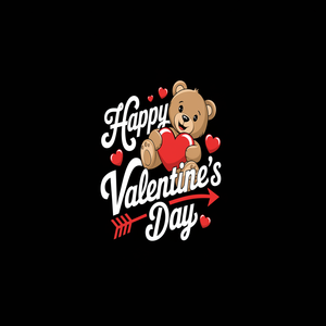 Maglietta Unisex per San Valentino, Manica Corta, Girocollo, 100% Cotone Jersey, Design Stampato con Cartoni Animati, Primavera Estate - Product Image 1