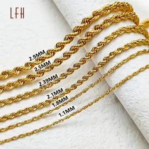 Großverkauf Promotion Pure Gold Au750 Twisted Rope Chains Halskette Goldschmuck 18 Karat Real 18 Karat Solid Gold Rope Chain Halskette