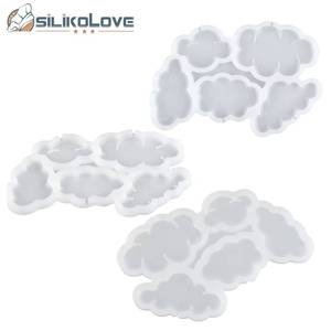 6-cavity multi-size cloud-shaped <b>silicone</b> resin jewelry making tool DIY lollipop mold - Product Image 6