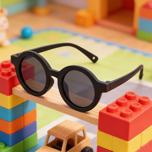 Baby Sunglasses <b>Round</b> <b>Frame</b> UV400 Polarized Lens Outdoor Use Children 0-3 Years Soft Rubber Rim - Product Image 1