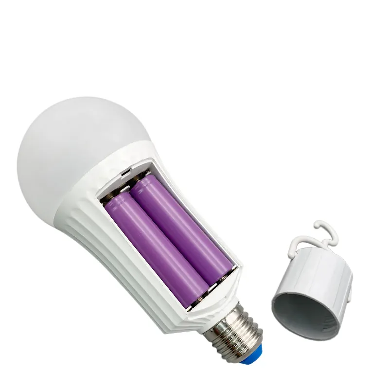 2021 new Portable emergency bulb rechargeable bulb led light 2*lithium battery 5hrs backup time