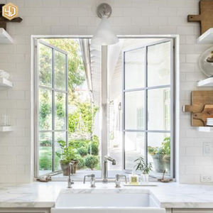 Fenêtre à battants en treillis français blanc à double vitrage, à ouverture battante, pour villa, cuisine - Product Image 3