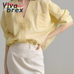 160gsm ผ้าลินิน90% แบบบิดสูง10% โพลีเอสเตอร์ผ้าสแปนเด็กซ์น้ำหนักปานกลางให้ความรู้สึกเป็นรอยยับย้อมธรรมดาสไตล์โดดเด่นตัวอย่างฟรีสำหรับเด็กผู้หญิง - Product Image 1