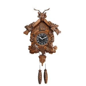 European Retro Deer Head Wall <b>Clock</b> <b>Battery</b> Powered Living Room Decorative Cuckoo <b>Clock</b> Hourly Chime Single Face - Product Image 3