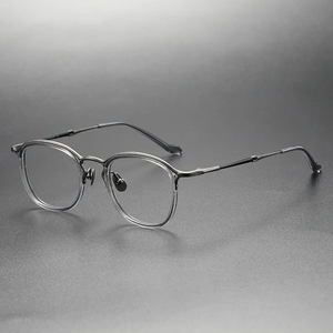 M3118 Unisex <span class=keywords><strong>Retro</strong></span> Business cuadrado titanio acetato gafas ópticas anteojos montura completa en Stock - Product Image 1