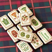 Ubin Mahjong Akrilik Amerika Burgundy Natural Journey 2-Deck 160 Buah untuk Hiburan Luar Ruangan