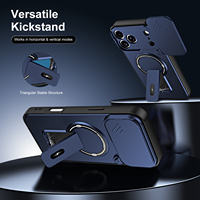 Étui de téléphone à chargement sans fil avec support pliable, coque de protection à fenêtre coulissante en PC pour iPhone 18 Pro Max 17 16 15 Pro