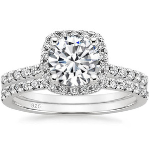 925 sterling Silver Sparkling 1CT moissanite kim cương Wedding Band engagement Rings đối với phụ nữ món quà kỷ niệm - Product Image 2