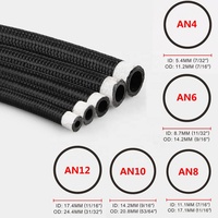 Grande promotion, plusieurs tailles en stock, tuyau de carburant tressé en acier inoxydable, tuyau d'huile en nylon noir CPE, 4an 6an 8an 10an 12an 16an 20an