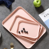 Plateau en plastique de taille personnalisée pour service de table dans un hôtel, plateau en mélamine décoratif à usage domestique pour le dessert