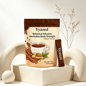 Café instantané à l'extrait botanique de ginseng naturel 10g*10 sachets, boisson pure et brute à base de plantes, sachet refermable Brown Splash - Product Image 6