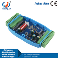 Module d'acquisition d'entrée analogique 4 canaux Huaqingjun RS485 Modbus RTU 4-20mA 4AI pour transmetteur d'humidité