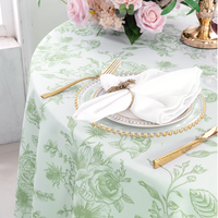 Nappe ronde en polyester à imprimé floral décoratif de luxe pour mariage, hôtel, fête, événements