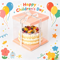 YIpin Yinji Direct Supply – Boîte à gâteau mini portable de 4 pouces, boîte à dessert transparente en plastique avec plateau pour l'emballage et la cuisson