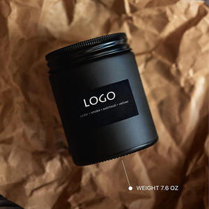 8oz 250ml Lüks Mat Siyah Cam Mum Kavanozu Metal Kapaklı Mum Kabı Toptan Düğün Hediyeleri Toplu Hızlı Gönderim - Product Image 3