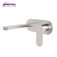 Mitigeur de douche encastré rond en acier inoxydable 316 brossé, mitigeur de douche dissimulé, robinet de salle de bain à poignée unique