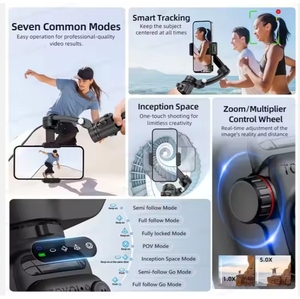 M02 Gimbal genggam perbesaran ponsel, penstabil dengan pelacakan AI magnetik cahaya pengisi untuk kamera DSLR & Digital - Product Image 4