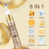 Crème Contour des Yeux au Rétinol et Collagène Marque Blanche avec Rouleau 360° Hydratant, Éclaircissant, Apaisant et Hydratation Profonde