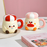 Tasses en céramique pour la maison de 480 ml, design mignon de dessin animé, mugs en porcelaine réutilisables pour le café chaud ou les cadeaux d'anniversaire, personnalisables