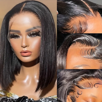 13x4 Frontal de encaje al por mayor pelo virgen brasileño crudo Bob corto PELUCAS CABELLO humano liso para vendedores disponibles pequeño gorro grande