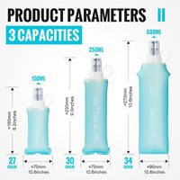 Bouteille d'eau pliable en TPU personnalisée en gros Bouteille d'eau à presser avec logo personnalisé