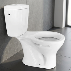 โถสุขภัณฑ์เซรามิกแบบสองชิ้น ระบบ S-Trap แบบ Dual Flush พร้อมฝารองนั่งไม้ - Product Image 5