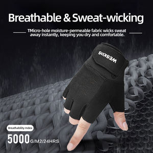 Luvas de Fitness Unissex Weskos Respiráveis Antiderrapantes de Nylon com Dedos Cortados para Levantamento de Peso, Ciclismo e Treinos de Academia - Product Image 2