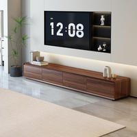 Meuble TV moderne en bois de haute qualité - Gain de place - Montage facile - Nouvelle élégance - Anthracite - Chêne naturel - 4 tiroirs - Étagères - E0