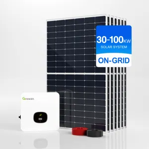 Hybrid 5kw 10kw 20kw 30kw 50kw 100kw Off Grid Monokristallijne Zonnepanelen Kit Fotovoltaïsche Systeem Met Batterij Ac Charger