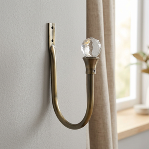 Juego de 2 Sujetadores de Cortina de Metal Curvo con Perilla de Cristal para Cortinas - Product Image 6