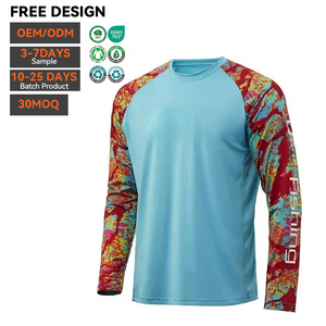 Vente en gros OEM : T-shirt de pêche sportive à manches longues, vêtement d'extérieur haute performance, personnalisé, séchage rapide, imprimé sérigraphié, 100% polyester - Product Image 1