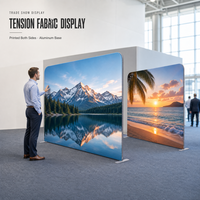 Support d'affichage pop-up en tissu tendu, cadre en aluminium double face, toile de fond personnalisée avec logo, bannière pour salon professionnel et exposition